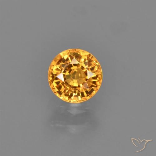 0.75ct 자연스러운 금 사파이어, 둥근, VVS