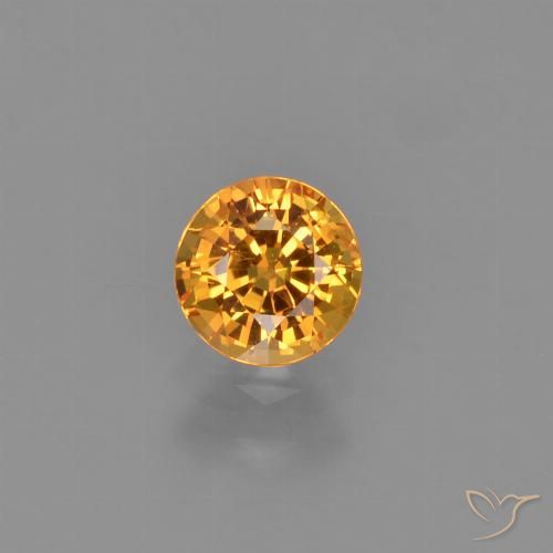 0.67ct 자연스러운 인텐스 오렌지 사파이어, 둥근, VVS
