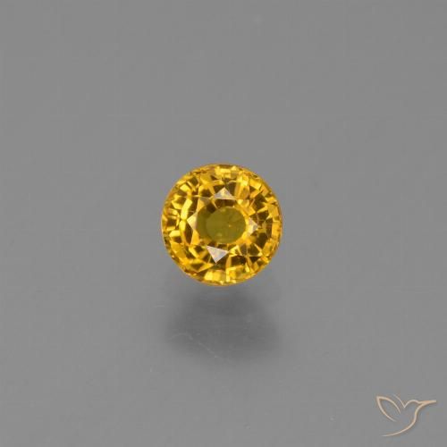 0.68ct 자연스러운 미디엄 골든 사파이어, 둥근, VVS-VS