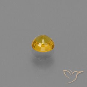 0.68캐럿 천연 미디엄 골든 사파이어, 둥근, VVS-VS