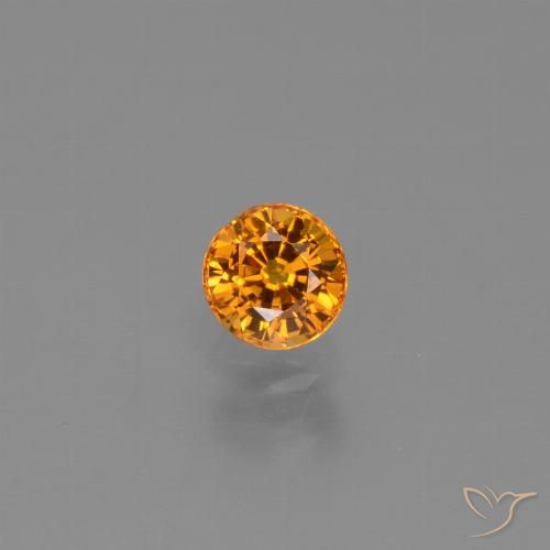 0.67ct 자연스러운 인텐스 오렌지 사파이어, 둥근, VVS-VS