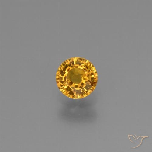 0.61ct 자연스러운 오렌지-골드 사파이어, 둥근, VVS-VS