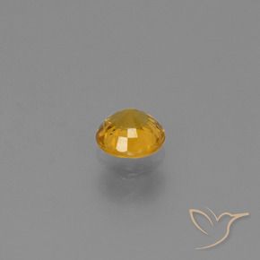 0.61캐럿 천연 오렌지-골드 사파이어, 둥근, VVS-VS