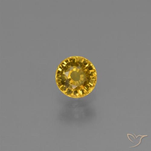 0.66ct 자연스러운 골든 사파이어, 둥근, VVS-VS