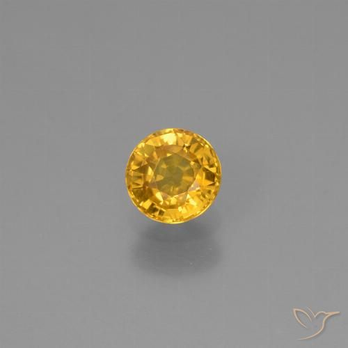 0.64ct 자연스러운 골든 사파이어, 둥근, VVS-VS