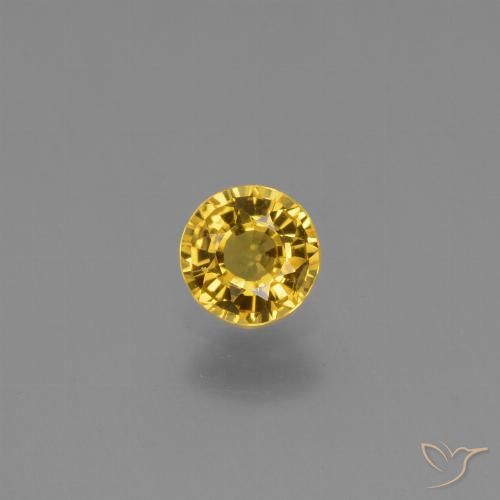 0.65ct 자연스러운 골든 사파이어, 둥근, VVS-VS