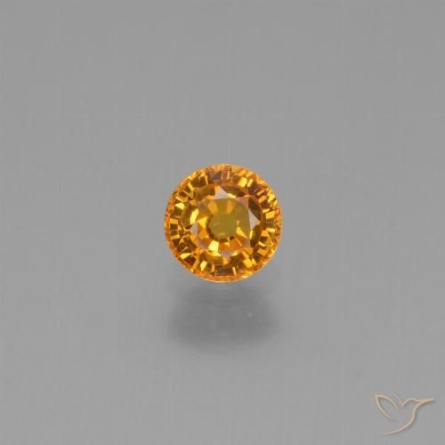 0.60ct 자연스러운 살구 오렌지 사파이어, 둥근, VVS-VS