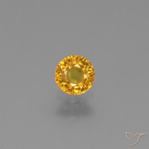 0.62ct 자연스러운 다크 골든 사파이어, 둥근, VVS