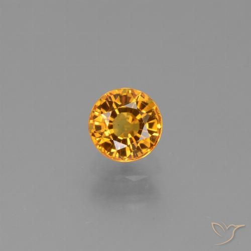 0.90ct 자연스러운 딥 오렌지-골드 사파이어, 둥근, VVS-VS