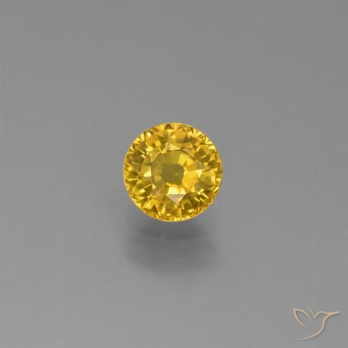 0.68ct 자연스러운 골든 사파이어, 둥근, VVS-VS