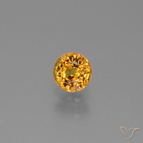 0.72ct 자연스러운 다크 오렌지-골드 사파이어, 둥근, VVS-VS
