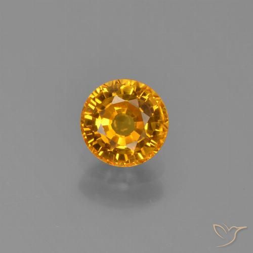 0.70ct 자연스러운 금 사파이어, 둥근, VVS-VS