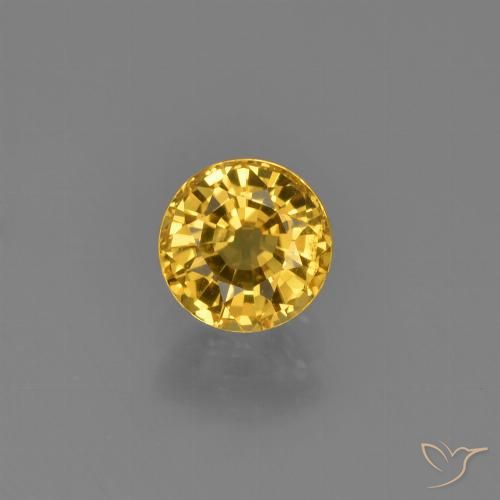 0.79ct 자연스러운 골든 사파이어, 둥근, VVS-VS