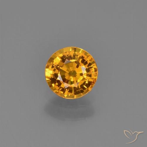 0.70ct 자연스러운 딥 오렌지-골드 사파이어, 둥근, VVS-VS