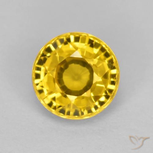 0.72ct 자연스러운 골든 사파이어, 둥근, VVS-VS