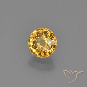 0.62캐럿 천연 딥 골든 오렌지 사파이어, 둥근, VVS-VS