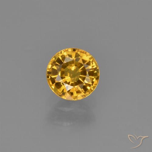 0.67ct 자연스러운 다크 골든 사파이어, 둥근, VVS-VS
