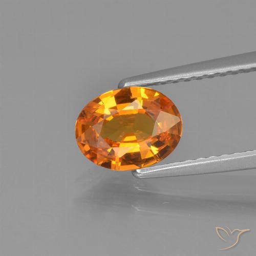 1.05ct 자연스러운 딥 오렌지 사파이어, 타원형, VVS-VS
