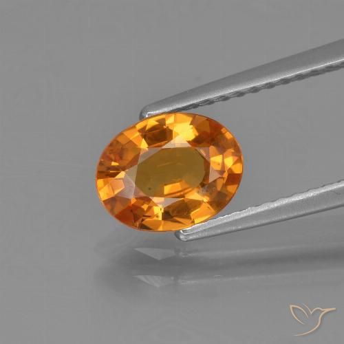 1.32ct 자연스러운 딥 오렌지 사파이어, 타원형, VS-SI