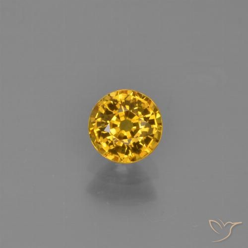 0.65ct 자연스러운 골든 사파이어, 둥근, VVS-VS