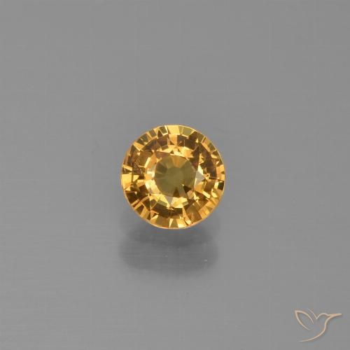 0.58ct 자연스러운 미디엄 오렌지 사파이어, 둥근, VVS-VS