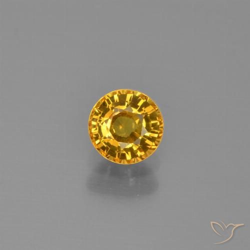 0.62ct 자연스러운 골든 오렌지 사파이어, 둥근, VVS-VS
