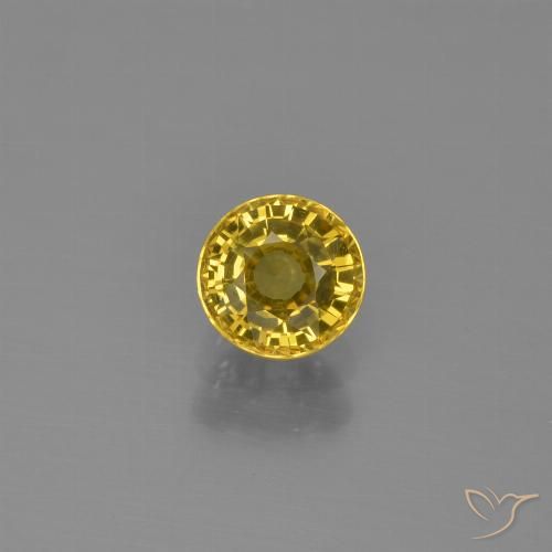 0.63ct 자연스러운 황색을 띠는 금 사파이어, 둥근, VVS-VS