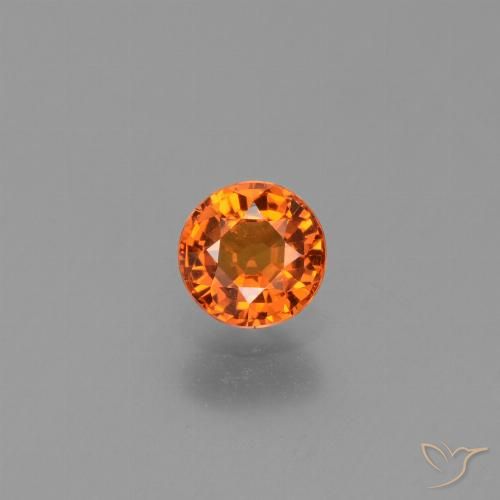 0.66ct 자연스러운 밝은 주황색 사파이어, 둥근, VVS-VS