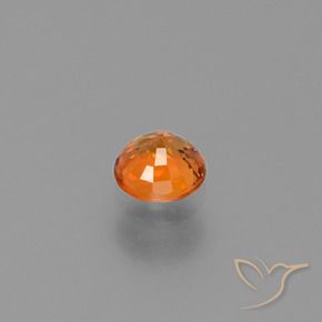 0.66캐럿 천연 밝은 주황색 사파이어, 둥근, VVS-VS