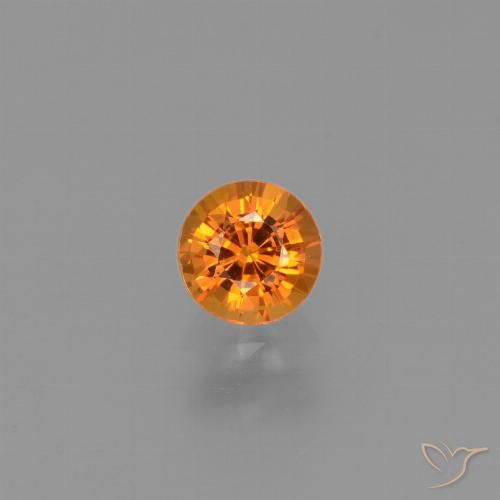 0.64ct 자연스러운 살구 오렌지 사파이어, 둥근, VVS-VS