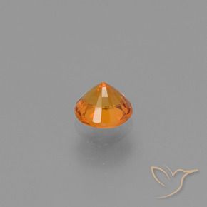 0.64캐럿 천연 살구 오렌지 사파이어, 둥근, VVS-VS