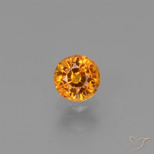 0.76ct 자연스러운 살구 오렌지 사파이어, 둥근, VVS-VS