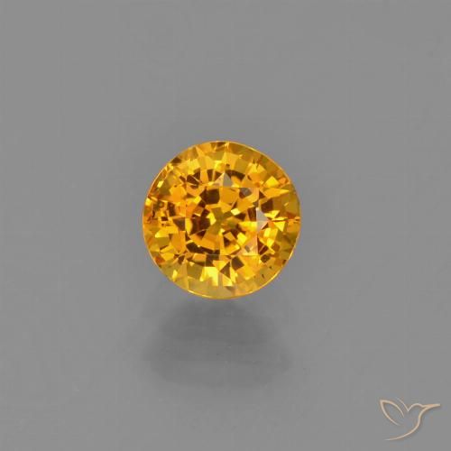 0.72ct 자연스러운 딥 골든 오렌지 사파이어, 둥근, VVS, Photo A