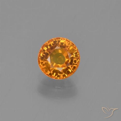 0.71ct 자연스러운 미디엄 오렌지 사파이어, 둥근, VS