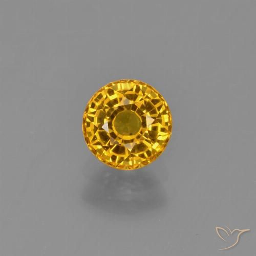 0.72ct 자연스러운 다크 골든 사파이어, 둥근, VVS