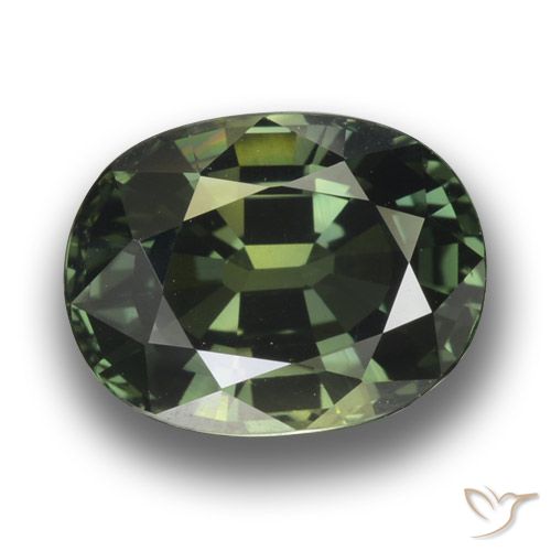 3.34ct 자연스러운 짙은 녹색 사파이어, 타원형, VVS-VS