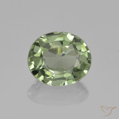 0.75ct 자연스러운 연한 초록색 사파이어, 타원형, VVS