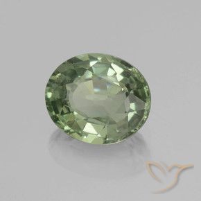 0.83캐럿 천연 Medium Light Green 사파이어, 타원형, VVS-VS