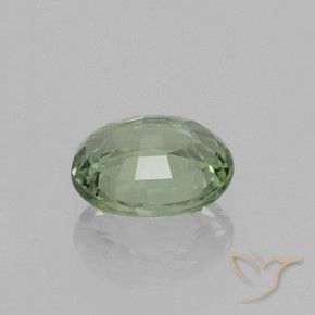 0.83캐럿 천연 Medium Light Green 사파이어, 타원형, VVS-VS