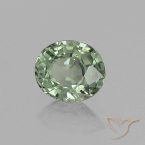 0.75캐럿 천연 Medium Light Green 사파이어, 타원형, VVS-VS