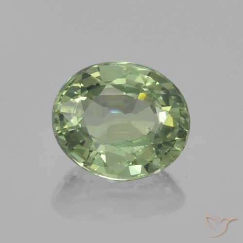 0.80ct 자연스러운 라이트 세이지 그린 사파이어, 타원형, VVS-VS