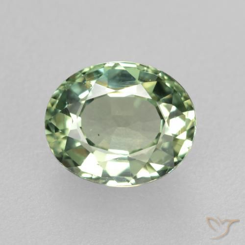 0.76ct 자연스러운 Medium Light Green 사파이어, 타원형, VVS-VS