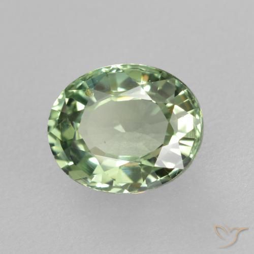 0.76캐럿 천연 Medium Light Green 사파이어, 타원형, VVS-VS