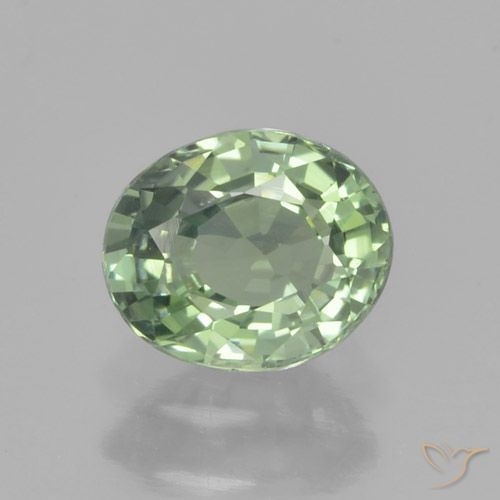 0.82ct 자연스러운 연한 초록색 사파이어, 타원형, VVS-VS