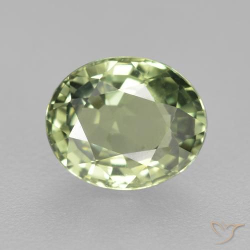0.78ct 자연스러운 연한 초록색 사파이어, 타원형, VVS-VS