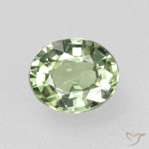 0.75ct 자연스러운 라이트 포레스트 그린 사파이어, 타원형, VVS-VS