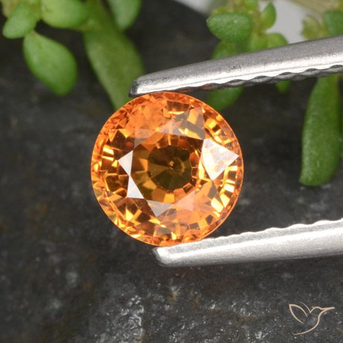 0.72ct 자연스러운 파이어 오렌지 사파이어, 둥근, VVS-VS
