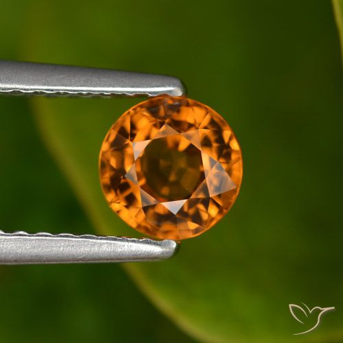 0.88ct 자연스러운 미디엄 다크 오렌지 사파이어, 둥근, VVS-VS