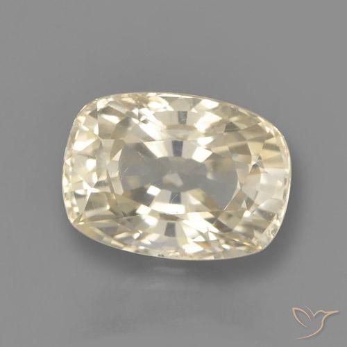 1.45ct 자연스러운 연노랑 사파이어, 방석, VVS
