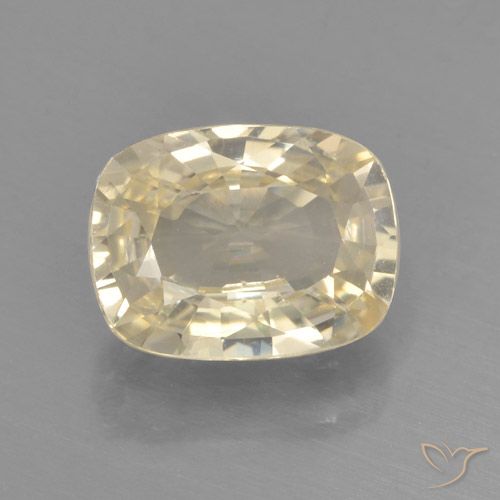 1.31ct 자연스러운 연노랑 사파이어, 방석, VVS